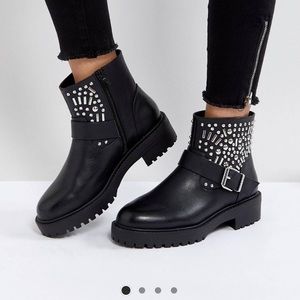 ASOS Studded Biker Boots